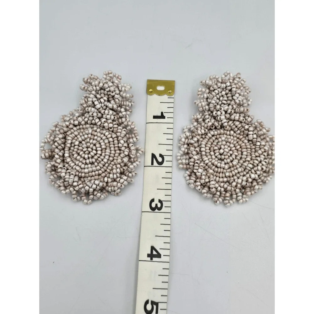 Beaded Earring Lot Women‎ OS Multicolor Excellent Boho Fringe Studs